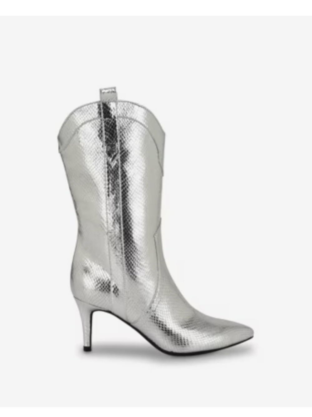 Guess wurlie western silver sparkly heeled boots/ bootie - 7M